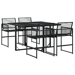 vidaXL Ensemble à manger de jardin 5 pcs Noir Résine tressée