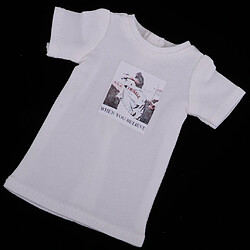 tenue de mode impression t-shirt pour 1/6 blythe poupée habiller accessoire blanc