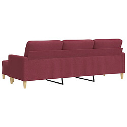 Acheter vidaXL Canapé à 3 places avec repose-pieds Rouge bordeaux 210 cm Tissu