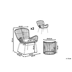 Avis Beliani Ensemble pour bistro avec coussin Marron clair LABICO