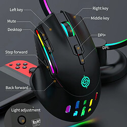 Acheter Yonis Souris Gaming RGB 9 Boutons Sans Fil 3200DPI