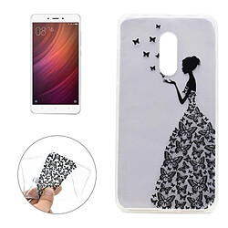 Wewoo Coque Transparent pour Xiaomi Redmi Note 4 Papillon et Fille Motif Souple TPU Housse de Protection Arrière