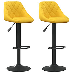 vidaXL Tabourets de bar lot de 2 jaune moutarde velours