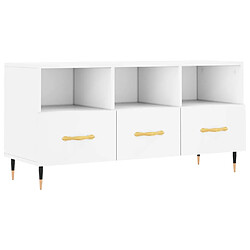 vidaXL Meuble TV blanc 102x36x50 cm bois d'ingénierie