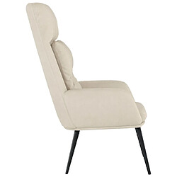 Avis vidaXL Chaise de relaxation Crème Similicuir daim