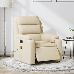 Maison Chic Fauteuil Relax pour salon, Fauteuil inclinable de massage électrique crème tissu -GKD96832