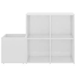 Maison Chic Armoire à Chaussures,Meuble de Rangement à Chaussures Blanc brillant 105x35,5x70 cm Aggloméré -MN64763 pas cher