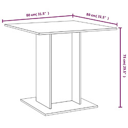 vidaXL Table à dîner Chêne marron 80x80x75 cm Bois d'ingénierie pas cher