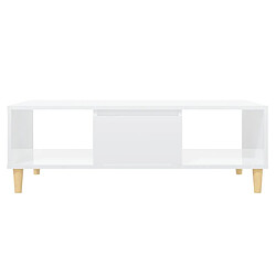 Maison Chic Tabls basse,Table Console pour salon Blanc brillant 103,5x60x35 cm Aggloméré -MN99187 pas cher