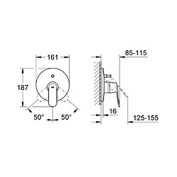 GROHE Eurosmart Cosmopolitan Façade mitigeur encastré Bain/Douche 19382000 (Import Allemagne)