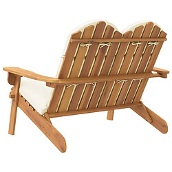 Acheter vidaXL Banc de jardin Adirondack et coussins 126 cm bois massif acacia