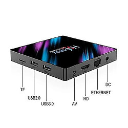 Universal H96 Max Smart Android 10.0 TV Box RK3318 Quad Core 64 Bit UHD 4K VP9 H.265 4 Go / 64 Go