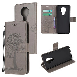 Etui en PU empreinte chouette arborescente avec flip gris pour votre Nokia 5.3