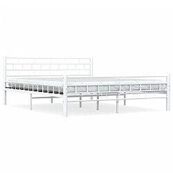 Maison Chic Lit adulte - Lit simple Cadre de lit,Structure du lit Contemporain Blanc Métal 160 x 200 cm -MN26258