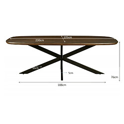 Moloo SKAGEN-Table à manger Ovale 8/10 p L.230 cm, Manguier teinté noyer pas cher