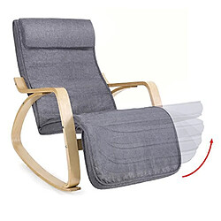 Acheter SONGMICS Fauteuil à Bascule avec Repose-Pieds réglable à 5 Niveaux Design Rocking Chair Charge Maximum 150 kg Gris Lin LYY11G