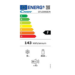 Réfrigérateur 1 porte intégrable à glissière 54cm 316l - cflo3550e/n - CANDY