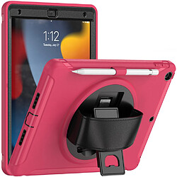 Coque en TPU antichoc avec béquille rose pour votre iPad 10.2 (2021)/(2020)/(2019)