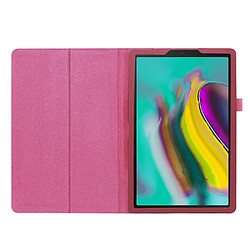 Etui en PU texture litchi avec support couleur rose pour votre Samsung Galaxy Tab S5e SM-T720