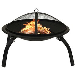 vidaXL Foyer et barbecue avec tisonnier 2 en 1 56x56x49 cm Acier 