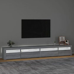 Avis Maison Chic Meubles TV avec lumières LED - Banc TV pour salon Sonoma gris 270x35x40 cm -MN18223