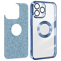 Avizar Coque pour iPhone 13 Pro Max Paillette Amovible Série Protecam Spark Bleu