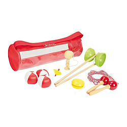 JEUJURA Pack de jeux dadresse : diabolo, bilboquet, corde a sauter, yoyo, toupie, trois balles de jonglage