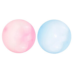 2x Ballon à Bulles Gonflable Ballon à Bulles Extérieur Fête Bleu + Rose L