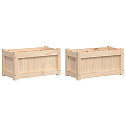 vidaXL Jardinières 2 pcs bois de pin massif