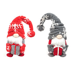 C300 2pcs christmas bent chapeau doll doll dessin animé mignon dessin animé tenant sac de cadeau sans visage vieil homme poupée fenêtre habiller