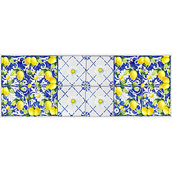 Alter Chemin de cuisine, 100% Made in Italy, Tapis résistant aux taches avec impression numérique, Tapis antidérapant et lavable, Modèle Maiolica - Bertilla, 140x52 cm