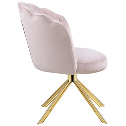 Acheter Vivenla Lot de 2 chaises de salle à manger design pivotante revêtement en velours rose avec piètement en acier doré L. 47 x P. 47 x H. 82 cm collection MARIO