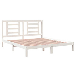 Avis vidaXL Cadre de lit sans matelas blanc 180x200 cm bois massif