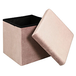 Avis The Home Deco Factory Pouf coffre pliable en velours design Giulia - L. 38 x H. 38 cm - Rose