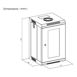 Kimex Rack mural 10'', 312 x 310mm, 9U