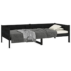 Avis Maison Chic Lit de jour, Lit de repos pour Salon Chambre,Canapé-lit,Lit d'invité Noir Bois de pin massif 90x190 cm -MN54315