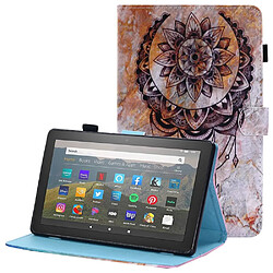 Etui en PU anti-chute, antichoc, fermeture magnétique avec support et porte-cartes pour Amazon Fire HD 8 (2016)/(2017)/(2018) - attrapeur de rêves