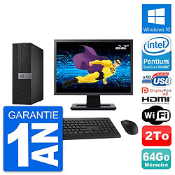 PC Dell 7040 SFF Ecran 22" Intel G4400 RAM 64Go Disque 2To HDMI Windows 10 Wifi - Occasion