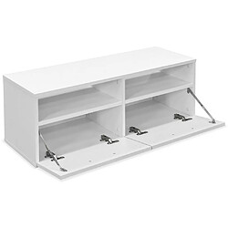 Avis Helloshop26 Meuble télé buffet tv télévision design pratique 2 pcs aggloméré 95 cm blanc 2502082