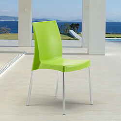 20 Chaises Grand Soleil Boulevard plastique polypropylène empilables stock, Couleur: Vert