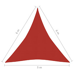 vidaXL Voile d'ombrage 160 g/m² Rouge 5x6x6 m PEHD pas cher