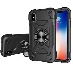 Universal Associable YH pour l'iPhone X / XS / 5.8 Shell de téléphone mobile, coque de support de rotation de couleur de contraste, couvercle de protection tout compris tout compris (noir)