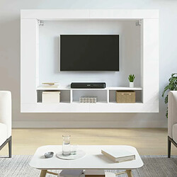 Maison Chic Meuble TV scandinave - Banc TV pour salon blanc 152x22x113 cm bois d'ingénierie -MN47456