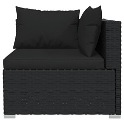 Avis vidaXL Salon de jardin 9 pcs avec coussins Résine tressée Noir