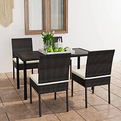 Salle à manger de jardin 5 pcs,Table et chaise à dîner Résine tressée Noir -MN22341