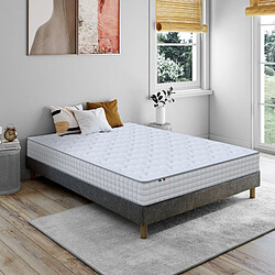 Idliterie Pack ASTRE Ensemble Matelas Ressorts + Sommier + Couette + Oreillers - Made in France