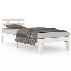 vidaXL Cadre de lit sans matelas blanc bois massif 90x200 cm