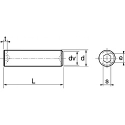 Avis Vis à métaux sans-tête hexagonale creuse bout cuvette inox A2 DIN 916 5X6 boîte de 100 - ACTON - 622075X6