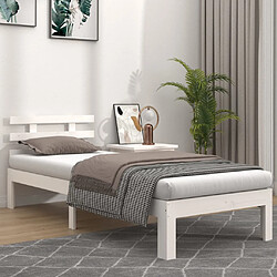 vidaXL Cadre de lit sans matelas blanc bois massif 100x200 cm 