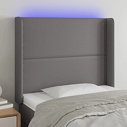 Maison Chic Tête de lit moderne à LED lumineuse pour chambre - Décoration de lit Gris 103x16x118/128 cm Similicuir -MN19183